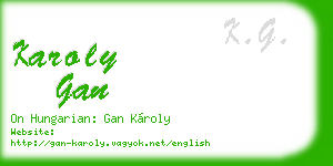 karoly gan business card